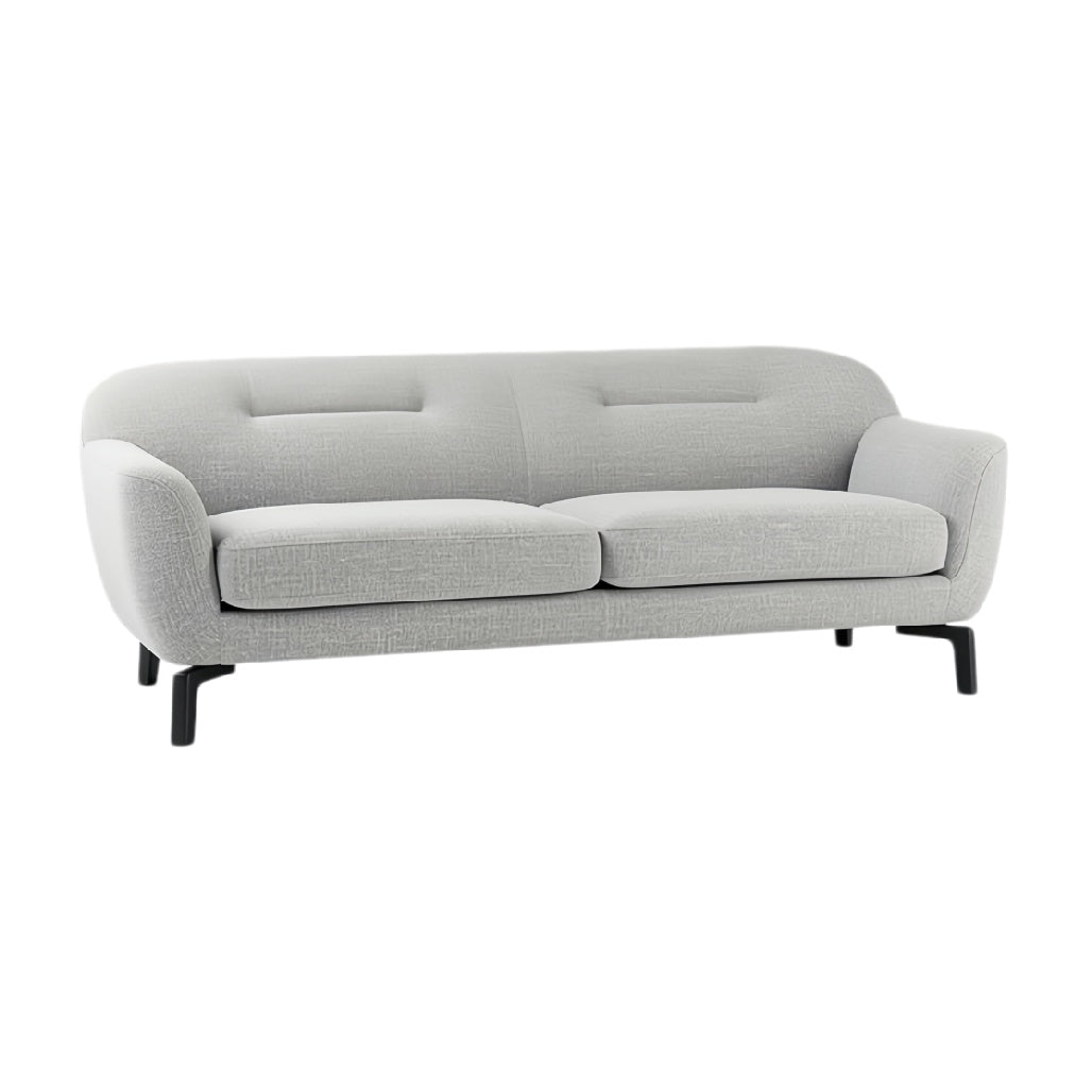 **Technische titel in het Nederlands: Moderne grijze bank met strakke lijnen en comfortabele zittingen**