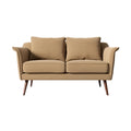 **Moderne beige bank met houten poten voor woonkamer**