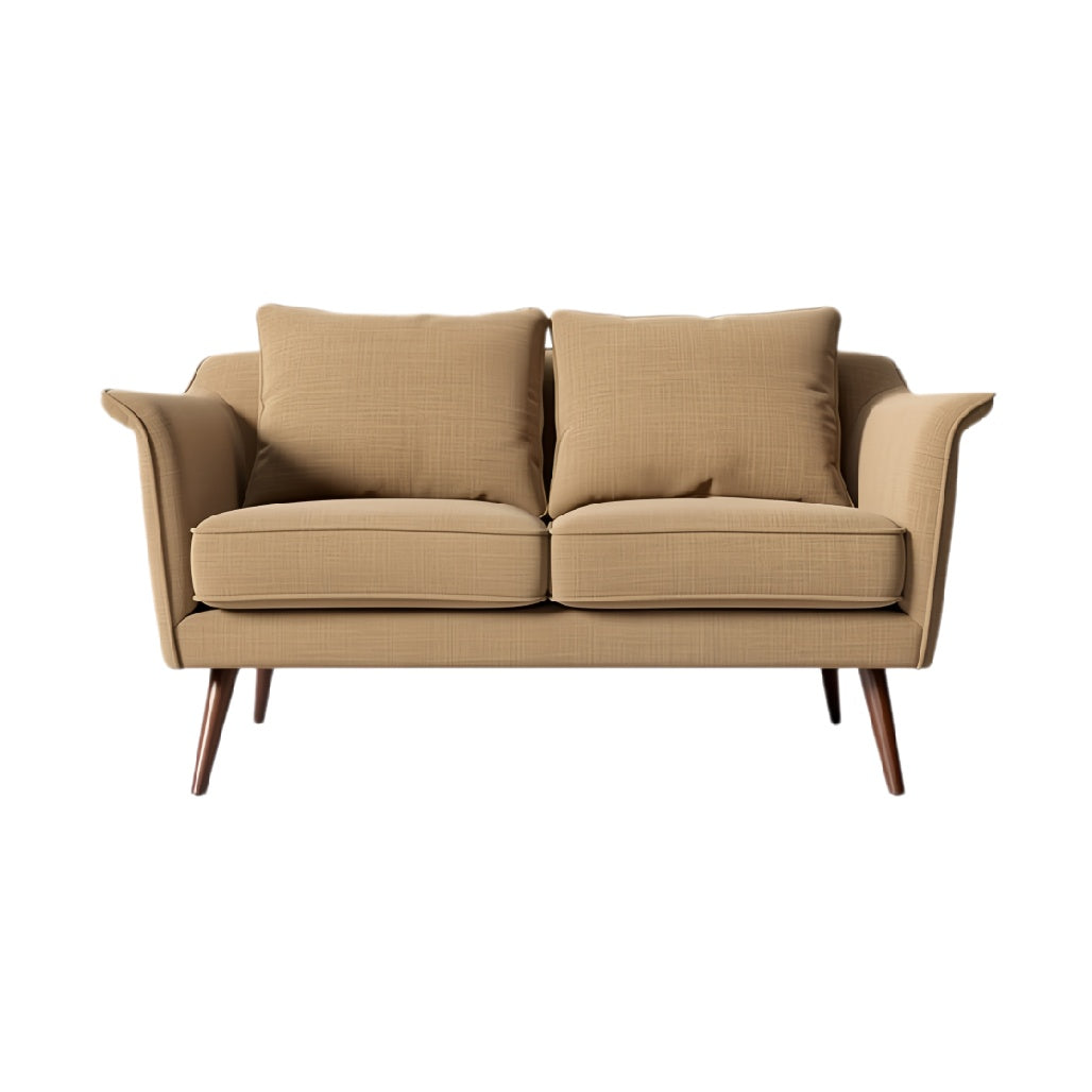 **Moderne beige bank met houten poten voor woonkamer**